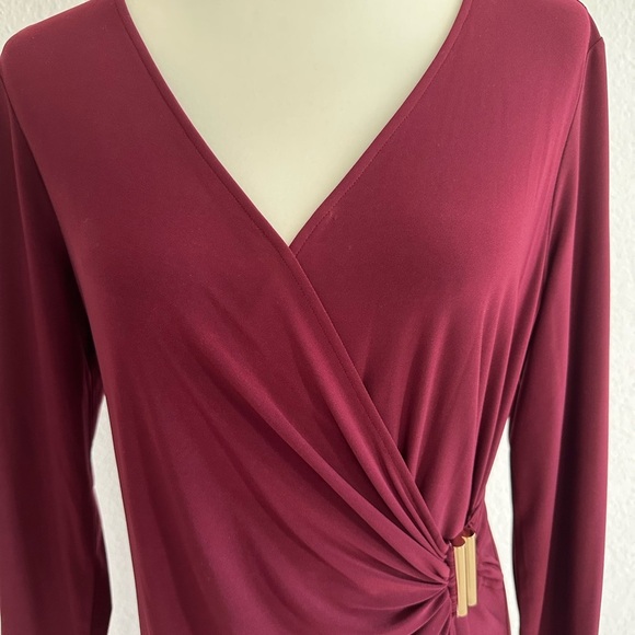 Calvin Klein Burgundy Long Sleeve Dress - Picture 2 of 7